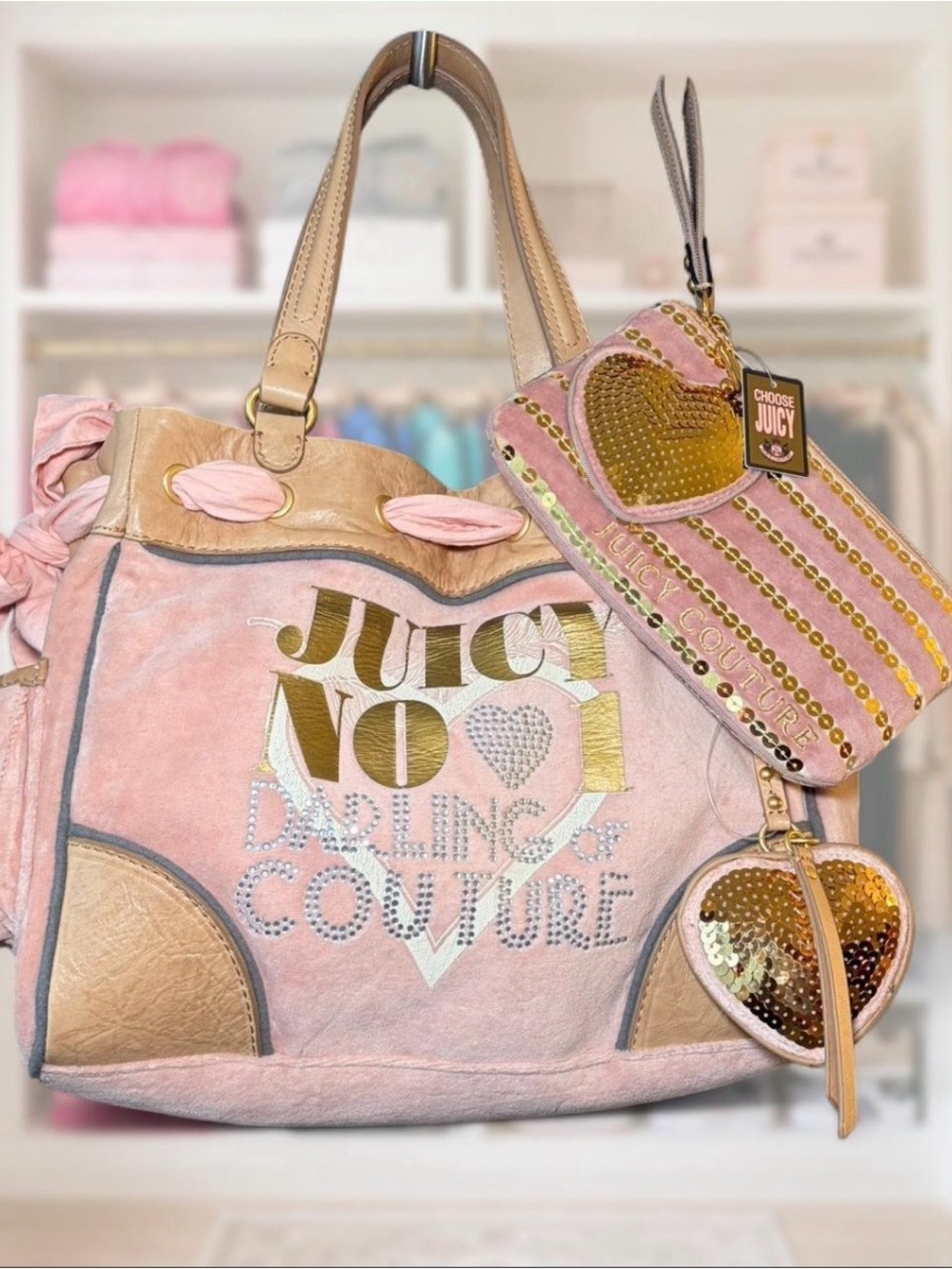 RARE NWOT/NWT Vintage Juicy Couture Pink Daydreamer with Matching Wristlet